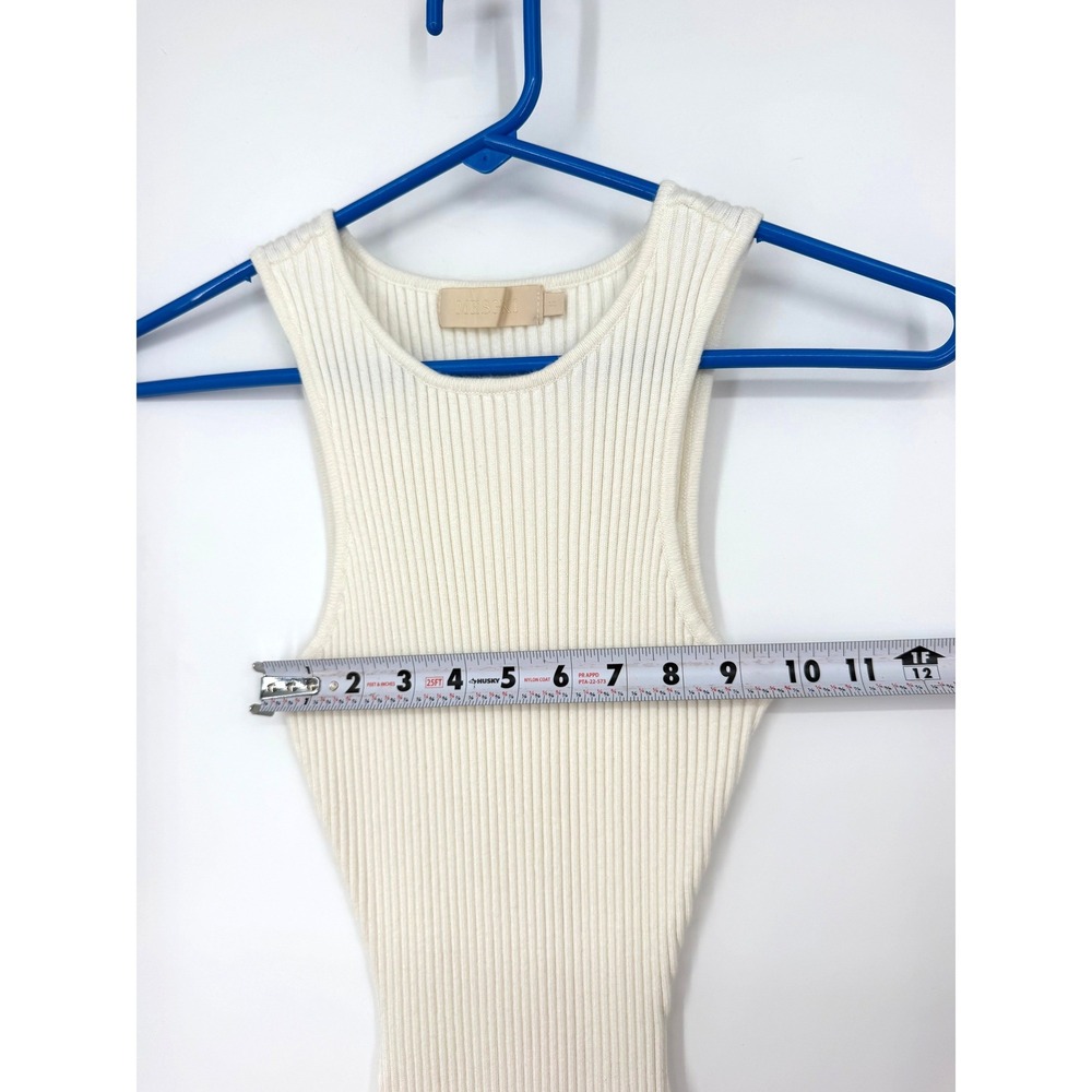Meshki Ivory Ribbed Sleeveless Midi Dress - Picture 9 of 11